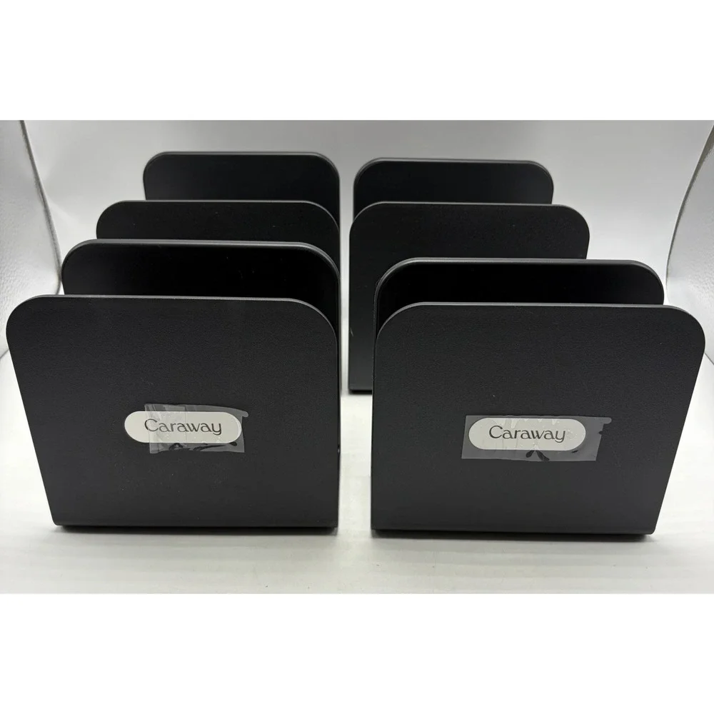 Caraway 4 Piece Set Magnetic Pots Pans Rack Black Divider Organizer Holder New